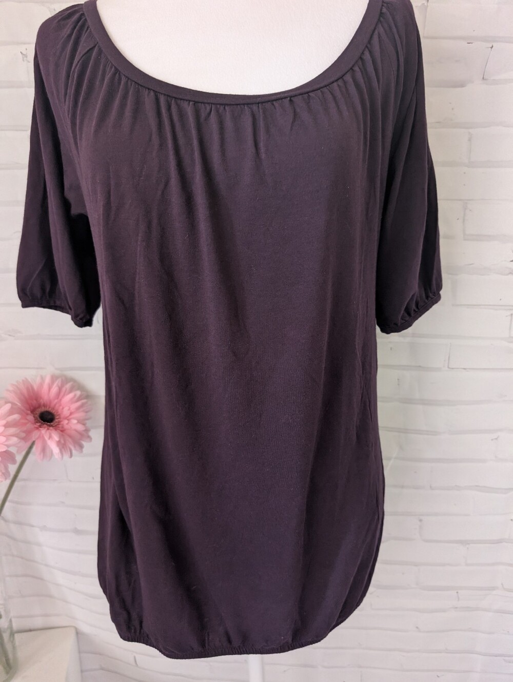 GAP Women's Scoop Neck Top in Deep Plum